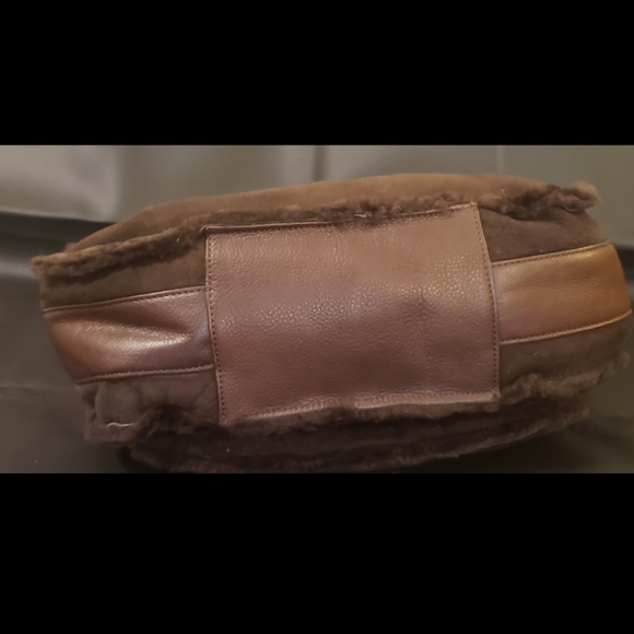 UGG Australia Brown Suede & Leather Shoulder Bag - Picture 8 of 12